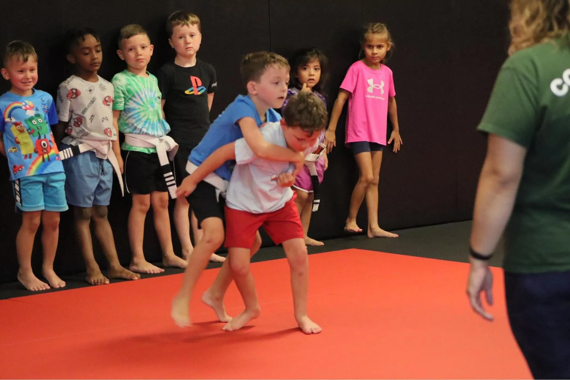 Young children in Future Warriors BJJ class at Warrior Academy