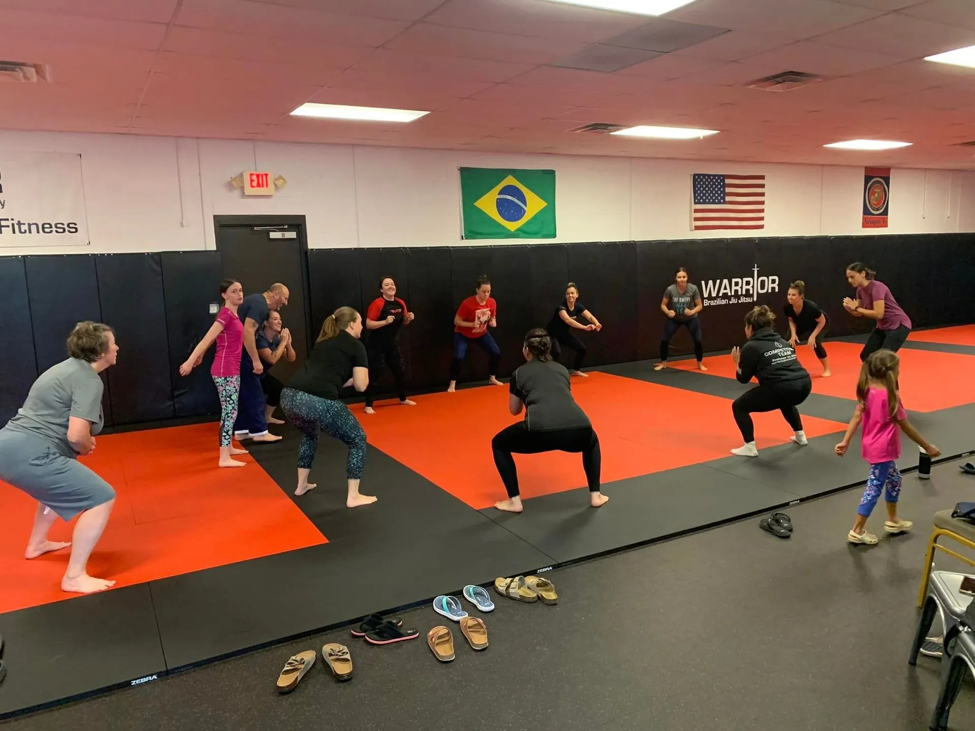 Women's BJJ class training at Warrior Academy